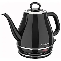 Chaleira Elétrica Anfilank 1L em Aço Inoxidável com Desligamento Automático e Proteção Contra Fervura, 110V 1500W, Preta