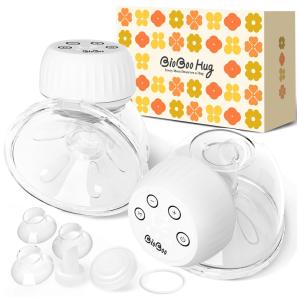 Bomba Tira Leite Elétrica com Acessórios e Flange de Flor com Vedação Dupla, 2Un, BIOBOO, Branca