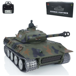 Tanque Panther RTR 3819 de Controle Remoto com Trilhos de Metal e Rotação 360 para Adultos, Heng Long