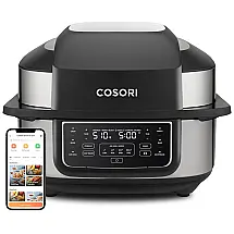Fritadeira Elétrica AirFryer 8 em 1, Capacidade 6L, Aço Inoxidável, 110v, COSORI CAG A601S KUS, Prateado