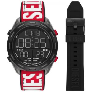 Relógio Masculino Digital com Pulseira de Nylon, Diesel DZ2164SET, Preto e Vermelho