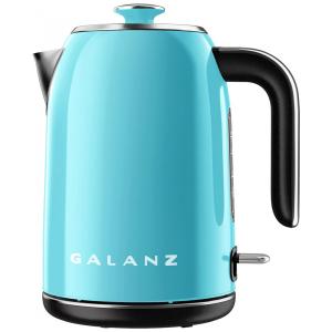 Chaleira Elétrica Retro 1.7L em Aço Inoxidável com Desligamento Automático e Proteção Contra Fervura, 110v, GALANZ, Azul