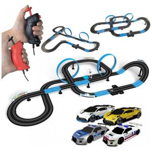 Pista de Corrida Elétrica com 3 Veículos, 2 Controles e Contador de Voltas para Crianças Acima de 3 Anos, AGM MASTECH, Colorida