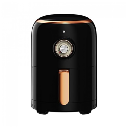 Fritadeira elétrica sem óleo Aria Air Fryers retrô preta, cesto cerâmico 1,9L, 800W, antiaderente, dials analógicos, fácil limpeza, 110V