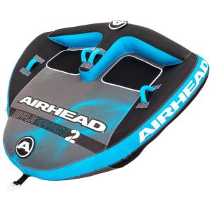 Boia Rebocável para 2 Pessoas, Carga Máx 155 kg com Sistema de Reboque Kwik-Connect e Alças de Náilon, Airhead AHLR-T2Z, Preta e Azul