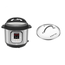 Panela de Pressão Elétrica 7 em 1, 8L com 14 Predefinições, Painel de LED e Tampa de Vidro, 110V 700W, Instant Pot, Prata
