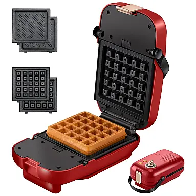 Mini Máquina de Waffle Antiaderente,