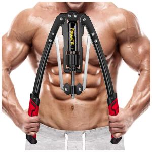 Aparelho de Musculação para Braço com Potência Hidráulica Ajustável de 9 a 200 kg, VIVITORY, Preto