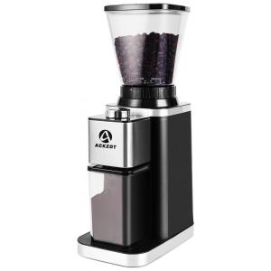 Moedor de Café Elétrico Ajustável em Aço Inoxidável com 48 Configurações de Moagem, 110V, ACKZOT, Preto