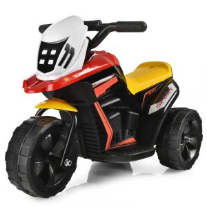 Moto Elétrica Infantil a Bateria 6V 3 Rodas com Sons e Luzes, Idade Rec 3 a 5 anos, HONEY JOY, Preto
