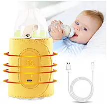 Hansilk Aquecedor de Mamadeira 2 em 1, Aquece e Esteriliza, USB, Tamanho Padrão, Amarelo