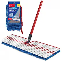 Mop Flat Umido ou Seco com 1 Refil Extra de Microfibra e Cabo de 3 Peças, O Cedar