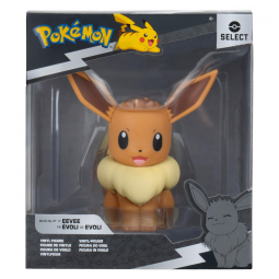 Jazwares Pokémon Eevee Figura de Vinil 10 cm - Detalhes Autênticos e Qualidade Premium
