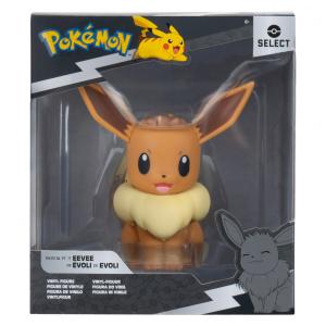 Jazwares Pokémon Eevee Figura de Vinil 10 cm - Detalhes Autênticos e Qualidade Premium