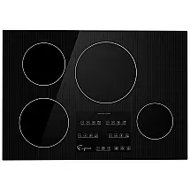 Cooktop Elétrico de Indução para Embutir 30" 76cm com 4 Queimadores, Vidro Cerâmico, 220V 2700W, Empava, Preto