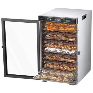Desidratador para alimentos e carne seca. 16 Bandejas de Aço Inoxidável. Grande Máquina Desidratadora de Alimentos para