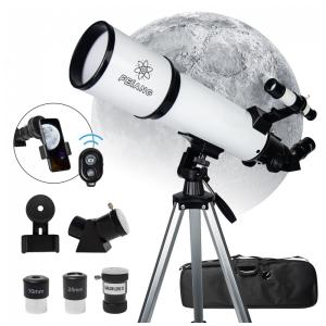 Telescópio Astronômico 180x com Controle Remoto e Bolsa para Transporte, FEIANG, Branco