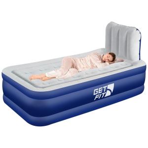 Colchão Inflável Casal Queen com Bomba Embutida, Travesseiros e Encosto, Para até 300KG, Get Fit, Preto