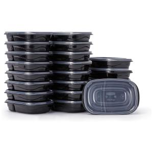 Potes para Alimentos, 900 mL, Retangular, 22 PC, RUBBERMAID 2108376, Preto