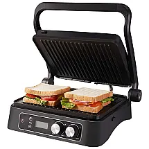 Grelhador interno elétrico 6 em 1 com placa antiaderente removível para panini, carne grelhada, sanduíche, bifes e muito mais