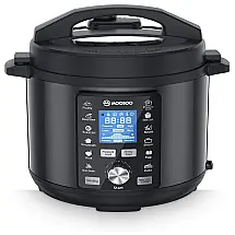 MOOSOO Panela de Pressão 13 em 1 Elétrica de 5.6L com Tela LCD, 1000W, 110V, Preta