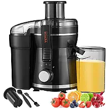 Centrífuga de Frutas e Vegetais com 2 Velocidades, 110V 350W, VEVOR, Preta