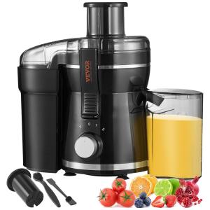 Centrífuga de Frutas e Vegetais com 2 Velocidades, 110V 350W, VEVOR, Preta