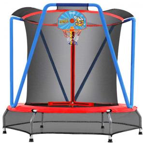 Cama Elastica Infantil com Diâmetro e Cesta de Basquete para até 100 kg, ZUPAPA, Amarelo