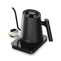 Chaleira Elétrica Pescoço de Ganso 900mL com Controle de Temperatura e Display LCD, 1200W, JOSOBO, Preta