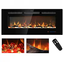 Lareira Elétrica Kentsky 107x45cm 1500W Multicolor LED Tela Touch Embutir 110V