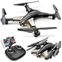 Drone com Câmera 1080P Posicionamento de Fluxo Óptico 40Min de Voo 2 Baterias, SYMA, Preto