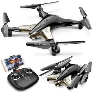 Drone com Câmera 1080P Posicionamento de Fluxo Óptico 40Min de Voo 2 Baterias, SYMA, Preto