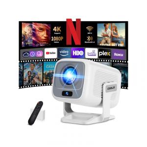 Projetor Mini coolid Branco Suporte 4K Nativo 1080P Foco Automático WiFi 6 C3
