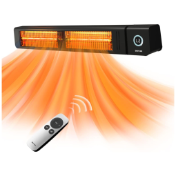 Aquecedor de Parede Elétrico com Controle Remoto, Display Digital, Controle Remoto e à Prova D'água IP65, 220V 4000W, EAST OAK