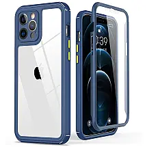 Capinha KEYSTAR Azul à Prova d'Água para iPhone 12 Pro Max com Vidro Temperado Resistente