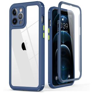 KEYSTAR Capinha Compatível com iPhone 12 pro Max a Prova dÁgua com Vidro Temperado, Azul