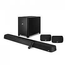 Barra de som Polk Audio MagniFi Max AX SR 7.1.2 com subwoofer sem fio de 25 cm e caixas surround SR2, Dolby Atmos e DTS:X, preta