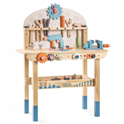 Oficina Educativa Infantil ROBUD em Madeira para Crianças, Bancada de Ferramentas de Construção, Brinquedo Colorido