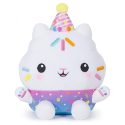Gabby's Dollhouse Celebrações, Pelúcia Cakey Cat Festa de Confeitos, Animal de Pelúcia Interativo de 25cm com Sons, Brinquedo para Meninas