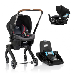 Cadeira de Bebê para Carro 2 em 1 com Rodas para Transporte e Instalação Prática, Evenflo Shyft DualRide, Rosa e Preta