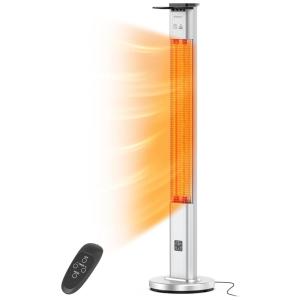 Aquecedor Externo Elétrico Infravermelho com IP65 à Prova D'água, 3 Modos de Aquecimento, Temporizador de 9H e Controle Remoto, 110V 1500W