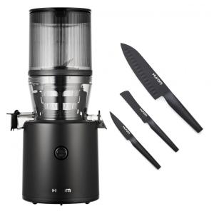 Extrator de Sucos Hurom Black H320 com Conjunto de Facas de Aço Alemão, Máquina de Suco de Pressão a Frio Autocomedora, Lâminas Revestidas