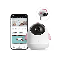 Babá Eletrônica Inteligente Câmera 2K UHD com Tela Dividida, Visão Noturna e Canções de Ninar, Simshine, Rosa