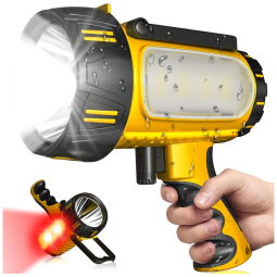 Lanterna Recarregável com 6 Modos, Lanterna LED Super Brilhante à Mão, Capacidade Grande e Duradoura à Prova D'água, Farol de Busca