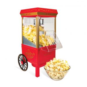 Máquina de Pipoca de Ar Quente Nostalgia Estilo Cinema 12 Xícaras, Sem Óleo, com Tampa Medidora