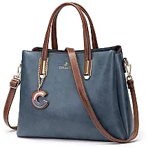 Cheruty Bolsa Feminina de Ombro em Couro Sintético, Azul