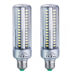 Lâmpadas LED Milho 25W 2 Unidades E27 2700K Luz Quente 2000 Lumens, Substitui 180W, Econômicas para Casa, Galpões