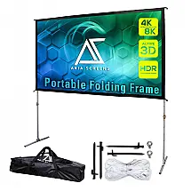 Tela de projeção portátil 120" AKIA SCREENS branca 16:9 estrutura dobrável ajustável para uso interno e externo