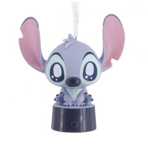 Enfeite Natalino Hallmark Disney Stitch Natalino Azul Fosco, PVC Inquebrável, 9 x 9 x 5,7cm