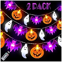 Pisca Pisca Halloween 3D 30 LEDS 6 Metros a Bateria com 8 Modos e Timer, 2 UN